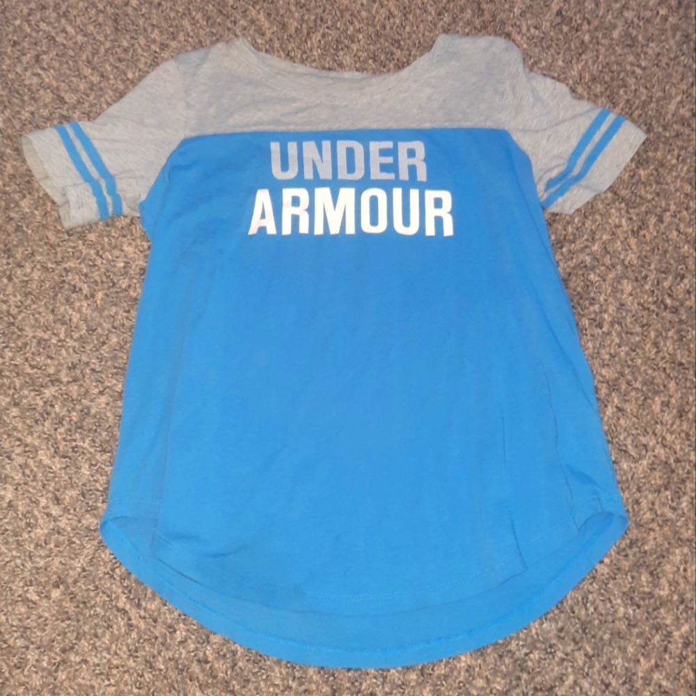 Under Armour Blue and Grey Shirt Size S